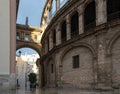 Architectural detail of the Plaza de la Virgen in the downtown of the city of Valencia, Spain Royalty Free Stock Photo